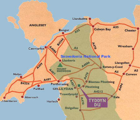 Map of north west Wales